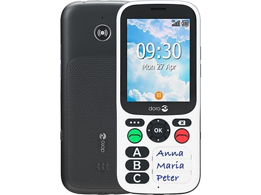 DORO 780X - Telefono cellulare (Nero/Bianco)