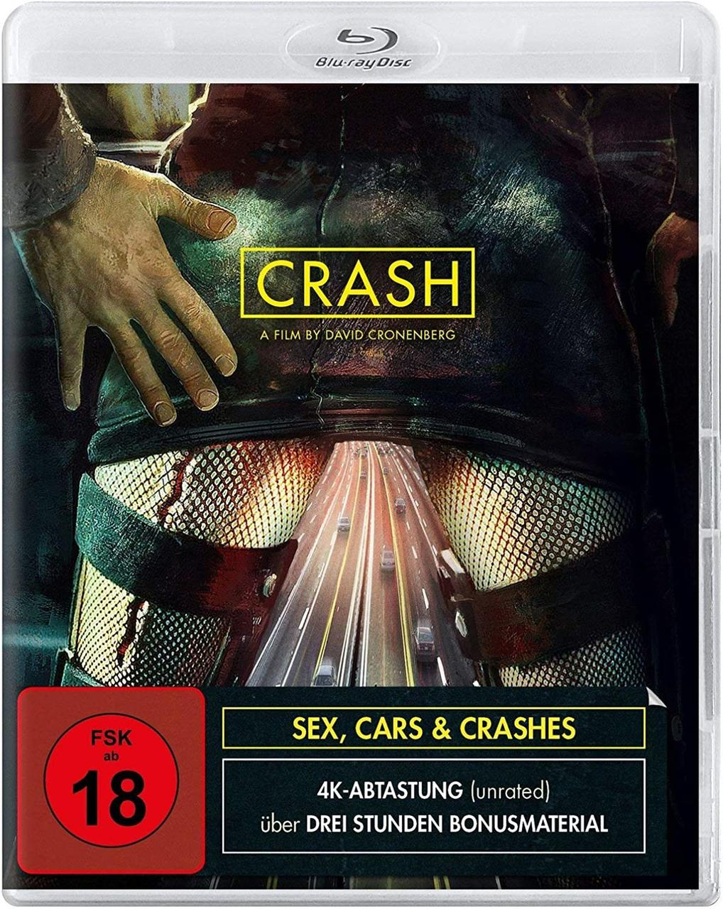 Blu-ray-Filmcover: Nahaufnahme von Beinen mit Netzstrümpfen. Titel: Crash.