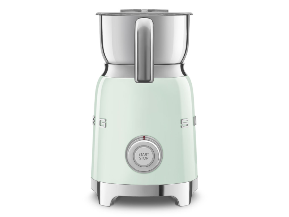 Espumador de leche - Smeg MFF01PGEU, 500 W, 6 Programas, Tritan™, En frío o caliente, Verde