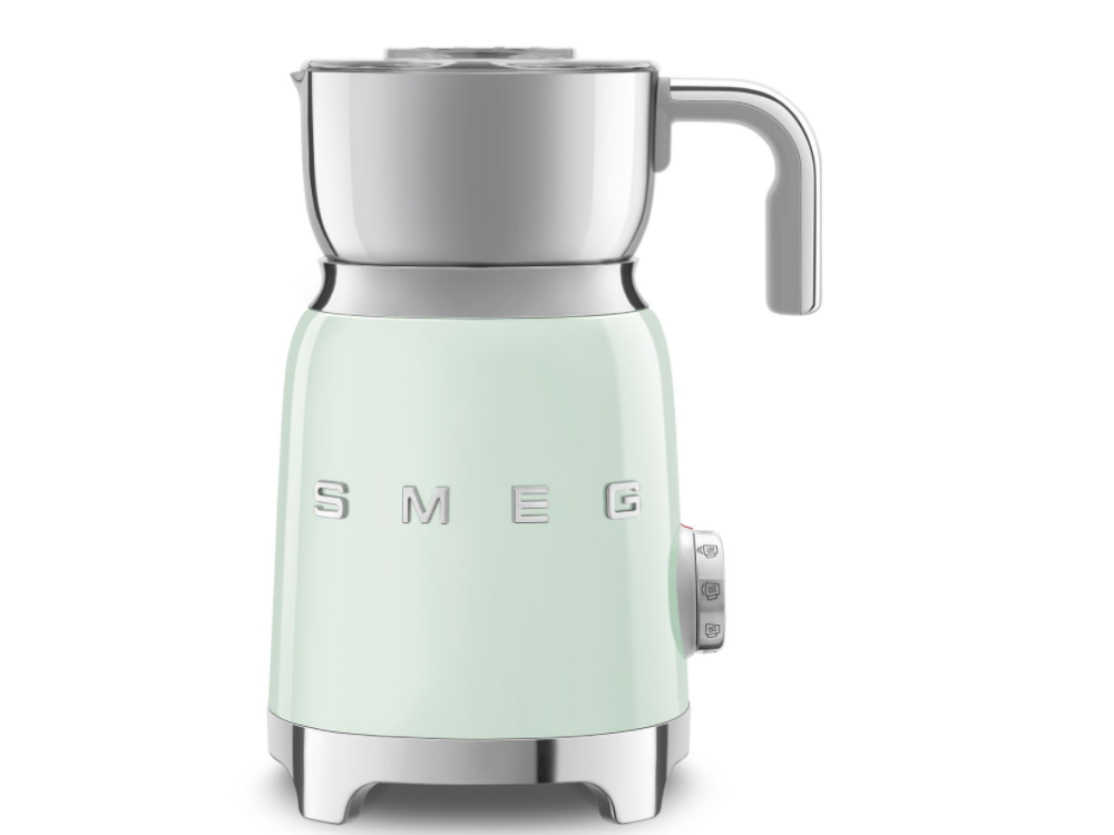 Espumador de leche - Smeg MFF01PGEU, 500 W, 6 Programas, Tritan™, En frío o caliente, Verde