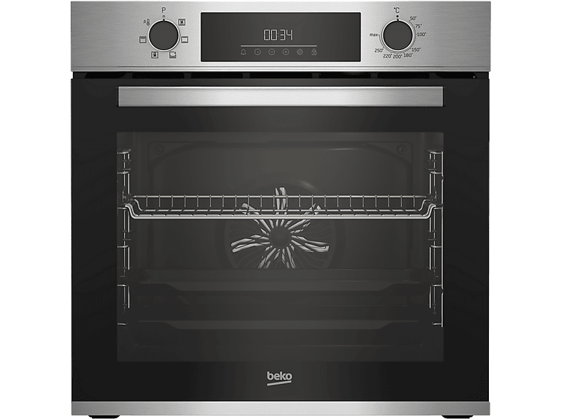 Horno compacto  Beko BBCM13300XC, Multifunción, Parcialmente catalítico,  48 l, 59.4 cm, Integrable, Negro