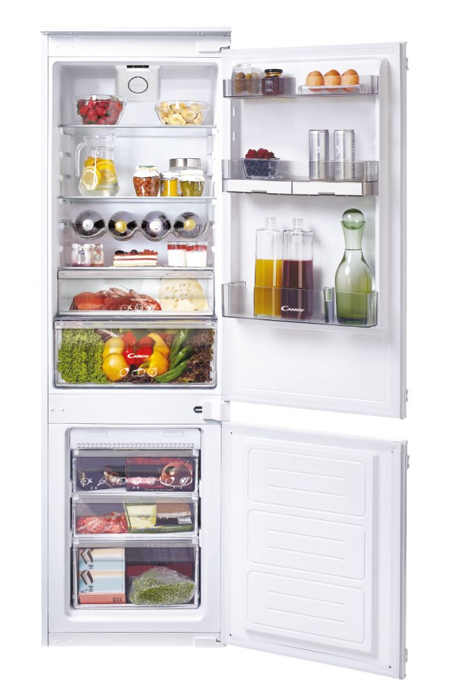 Frigorífico combi integrable - Candy CKBBF 172/1, 246l, No Frost, 176.9cm, Botellero, Blanco