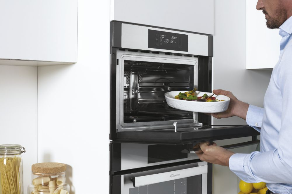 Microondas integrable - Candy Essenza MEC440TXNE, Grill combinado, 3350W, 44l, 17 funciones, Temporizador, Inox