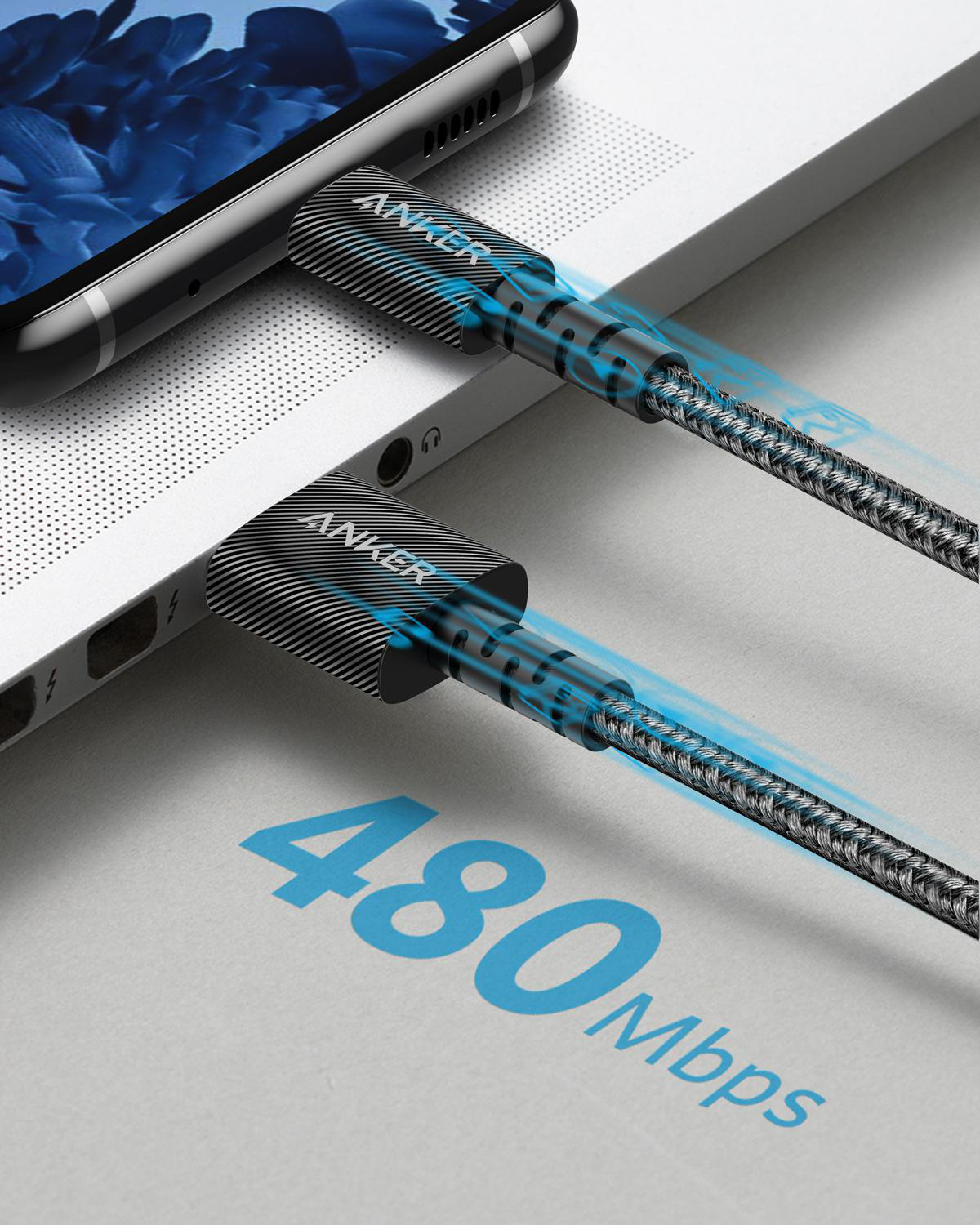 ANKER A8022H11, Kabel, 0,9 m, Schwarz