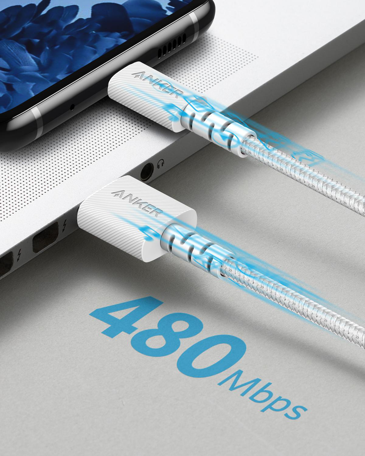 ANKER A8023H21, Kabel, 1,8 m, Weiß