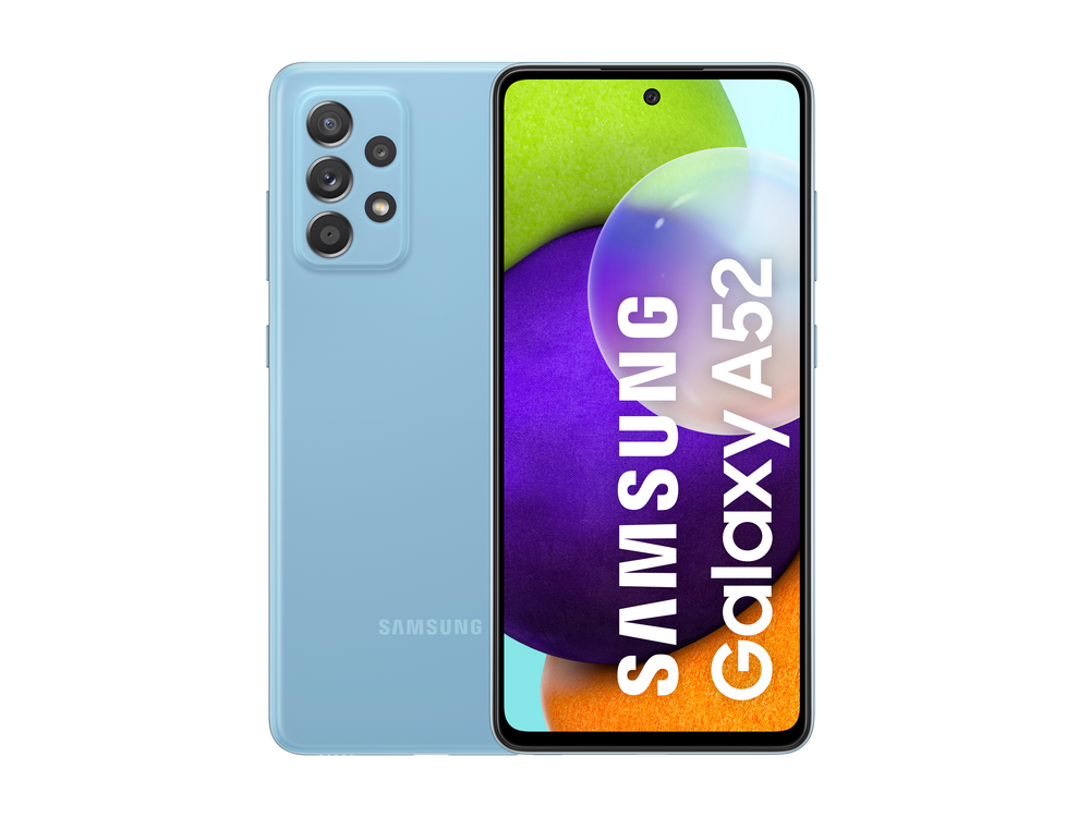 Móvil - Samsung Galaxy A52, Azul, 128 GB, 6 GB RAM, 6.5" Full HD+, SDM720G Octa-Core, 4500 mAh, Android 11