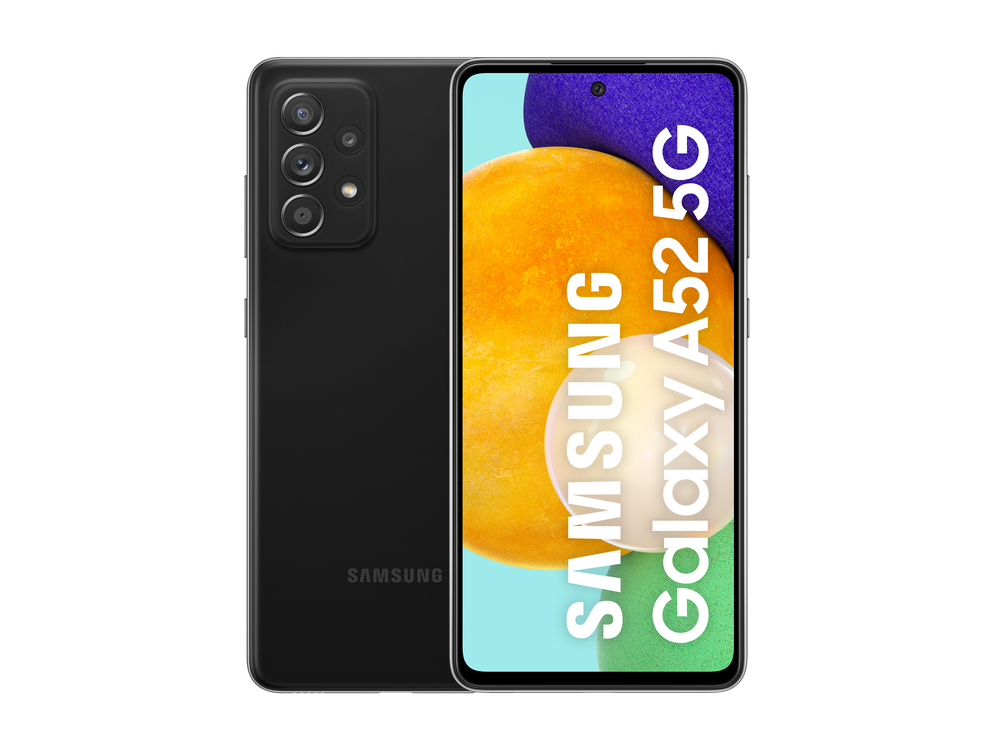 Móvil - Samsung Galaxy A52 5G, Negro, 128GB, 6GB RAM, 6.5" Full HD+, SDM720G Octa-Core, 4500 mAh, Android 11