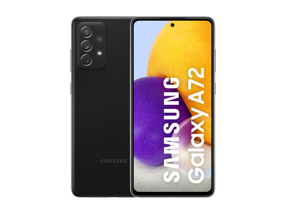 Móvil - Samsung Galaxy A72, Negro, 128 GB, 6 GB, 6.7", Full HD+, Qualcomm Snapdragon 720G, 5000 mAh, Android