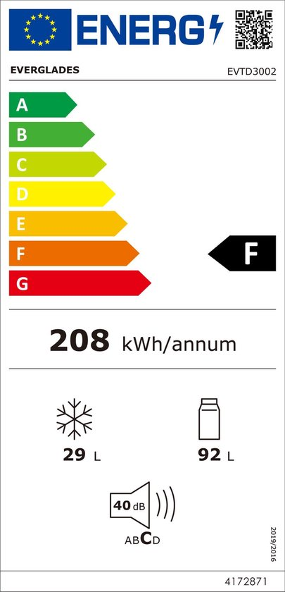 EVERGLADES Frigo-congélateur F (EVTD3002)