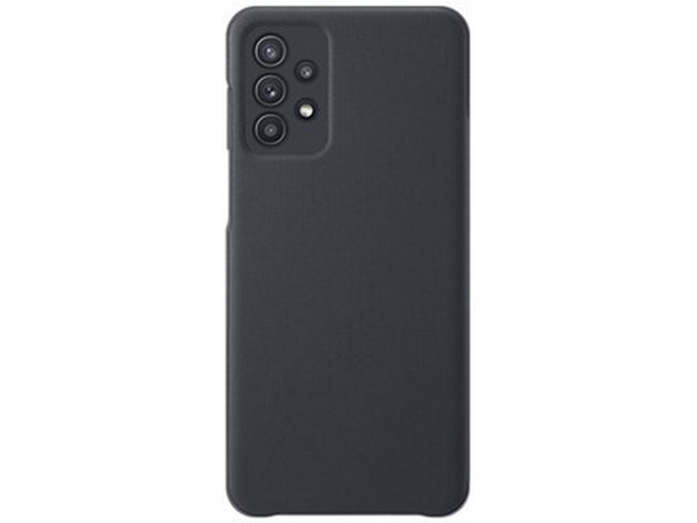 Funda de teléfono gris oscuro con tres lentes de cámara en la parte superior izquierda.