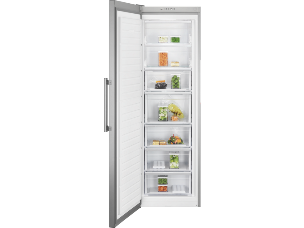 Congelador vertical - Electrolux  LUT7ME28X2, 279.9 l, No Frost, DesignLine, Iluminación LED, 186 cm, Inox