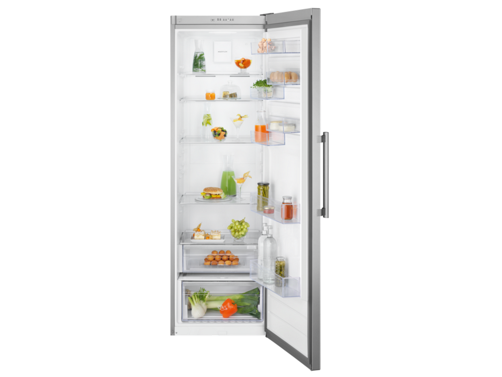 Frigorífico una puerta - Electrolux LRC5ME38X2, 390 l, Cíclico, MultiFlow, Extra Chill, 40 dB, 186 cm, Inox