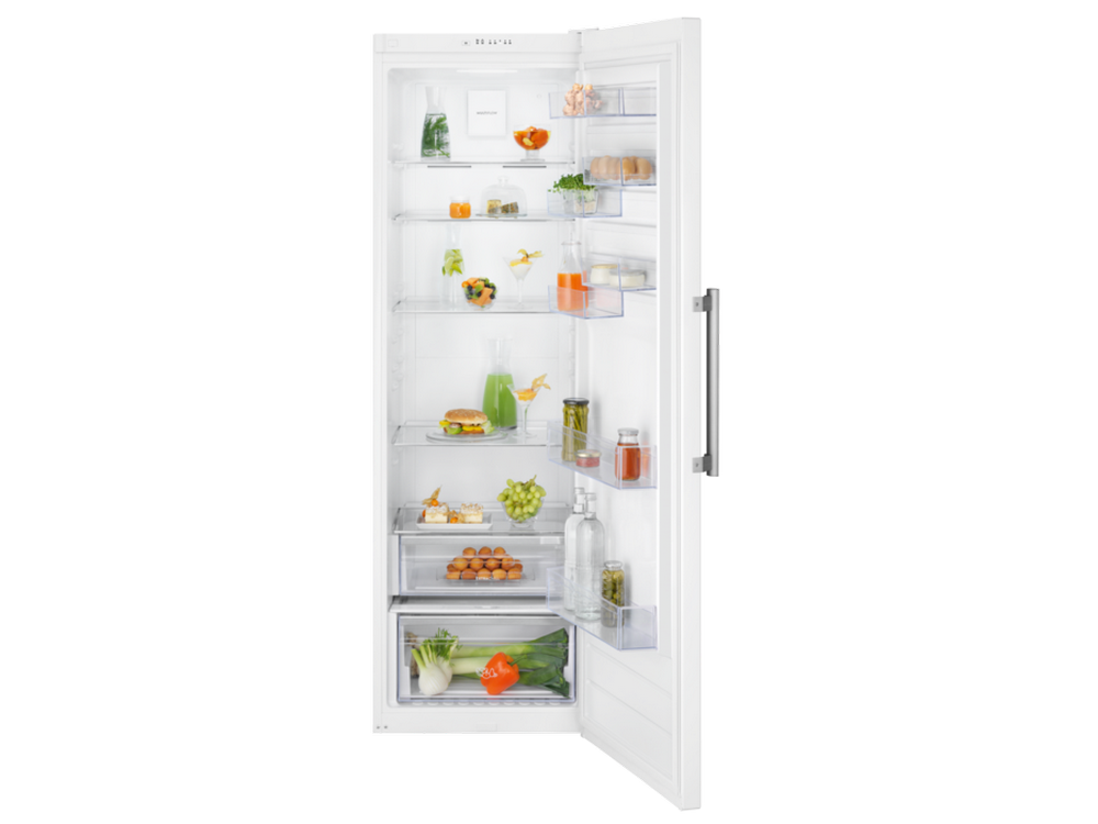 Frigorífico una puerta - Electrolux LRC5ME38W2, 390 l, Cíclico, MultiFlow, Extra Chill, 40 dB, 186 cm, Blanco