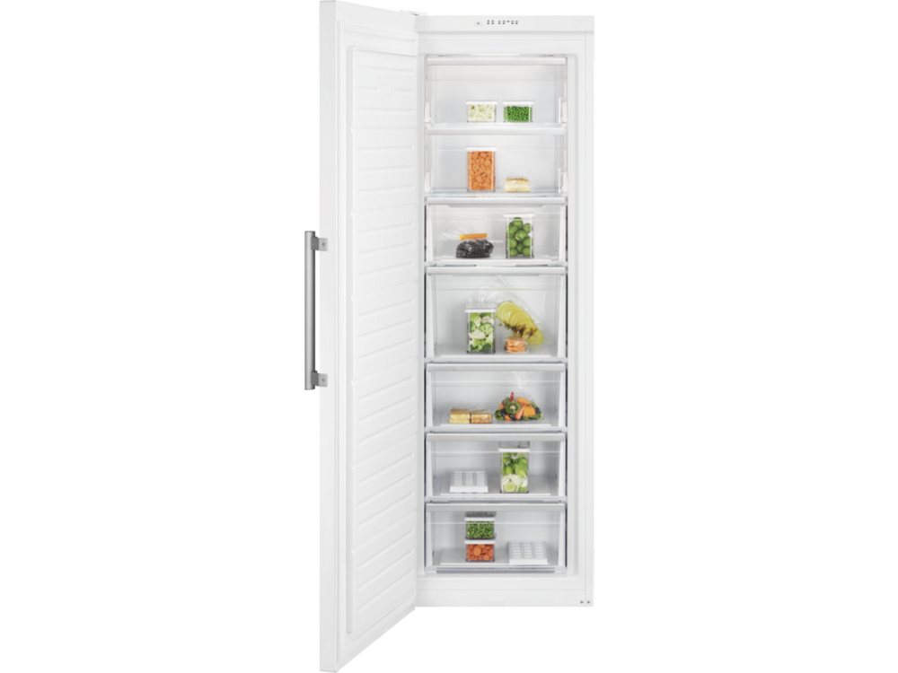 Congelador vertical - Electrolux  LUT7ME28W2, 279.9 l, No Frost, DesignLine, Iluminación LED, 186 cm, Blanco