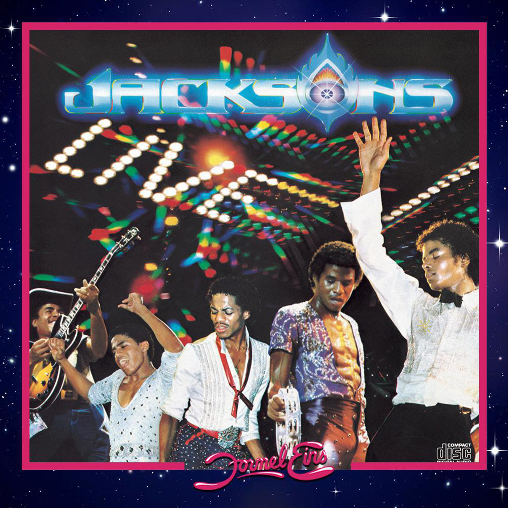 Albumcover für Jacksons Live. Zeigt die Jackson-Brüder auf der Bühne mit Lichtern.