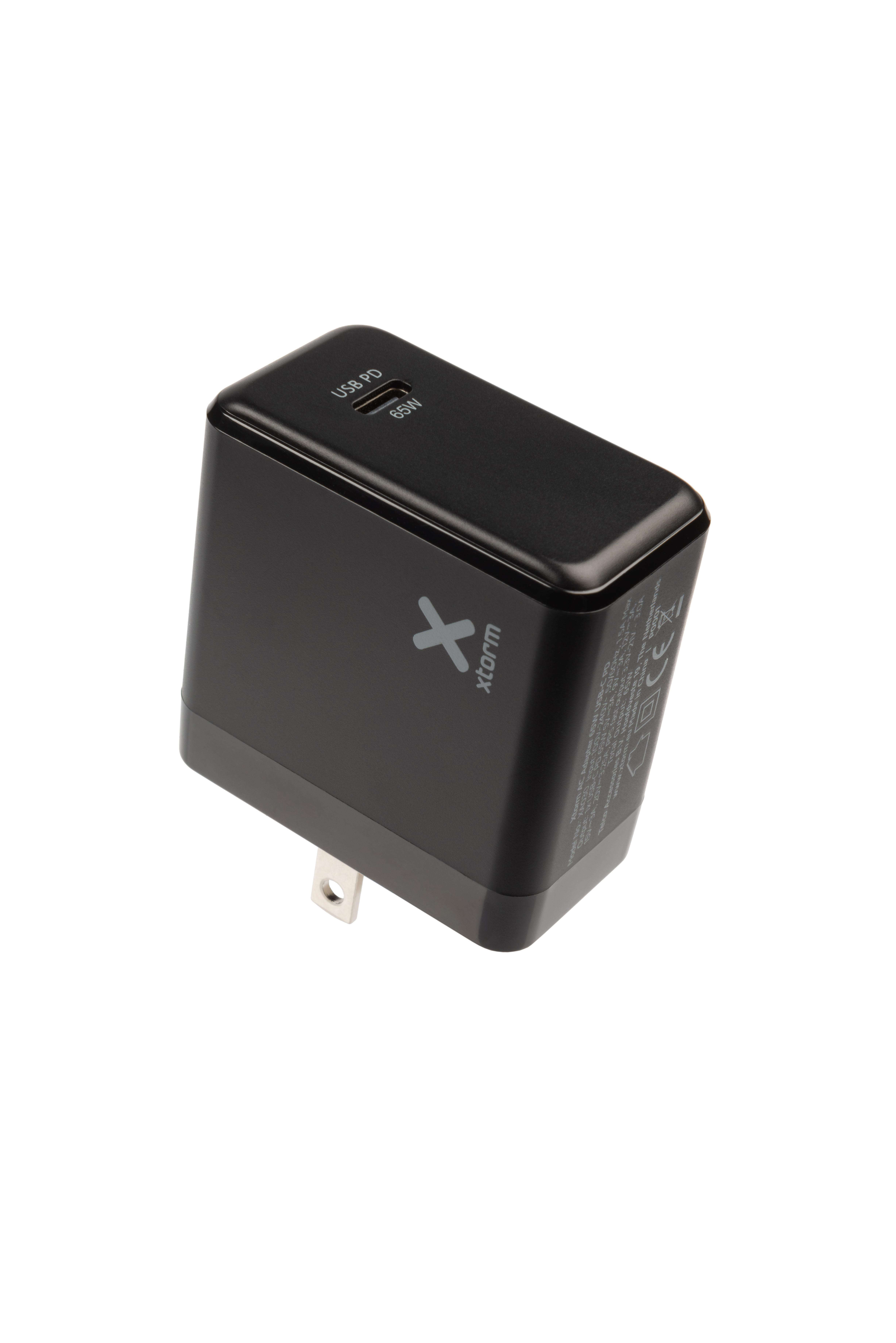 XTORM Volt Laptop Travel Charger USB-C PD Reiseadapter universal 65 W, Schwarz