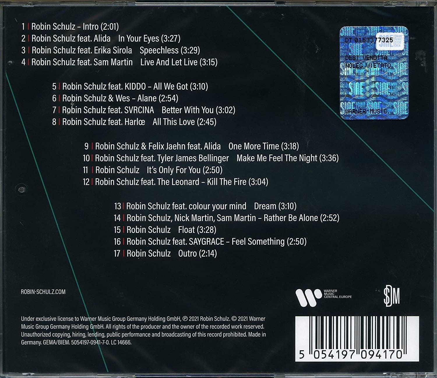 Rückseite einer CD-Hülle mit Titelliste und Labels. Zeigt die Titelliste der Songs auf der CD.