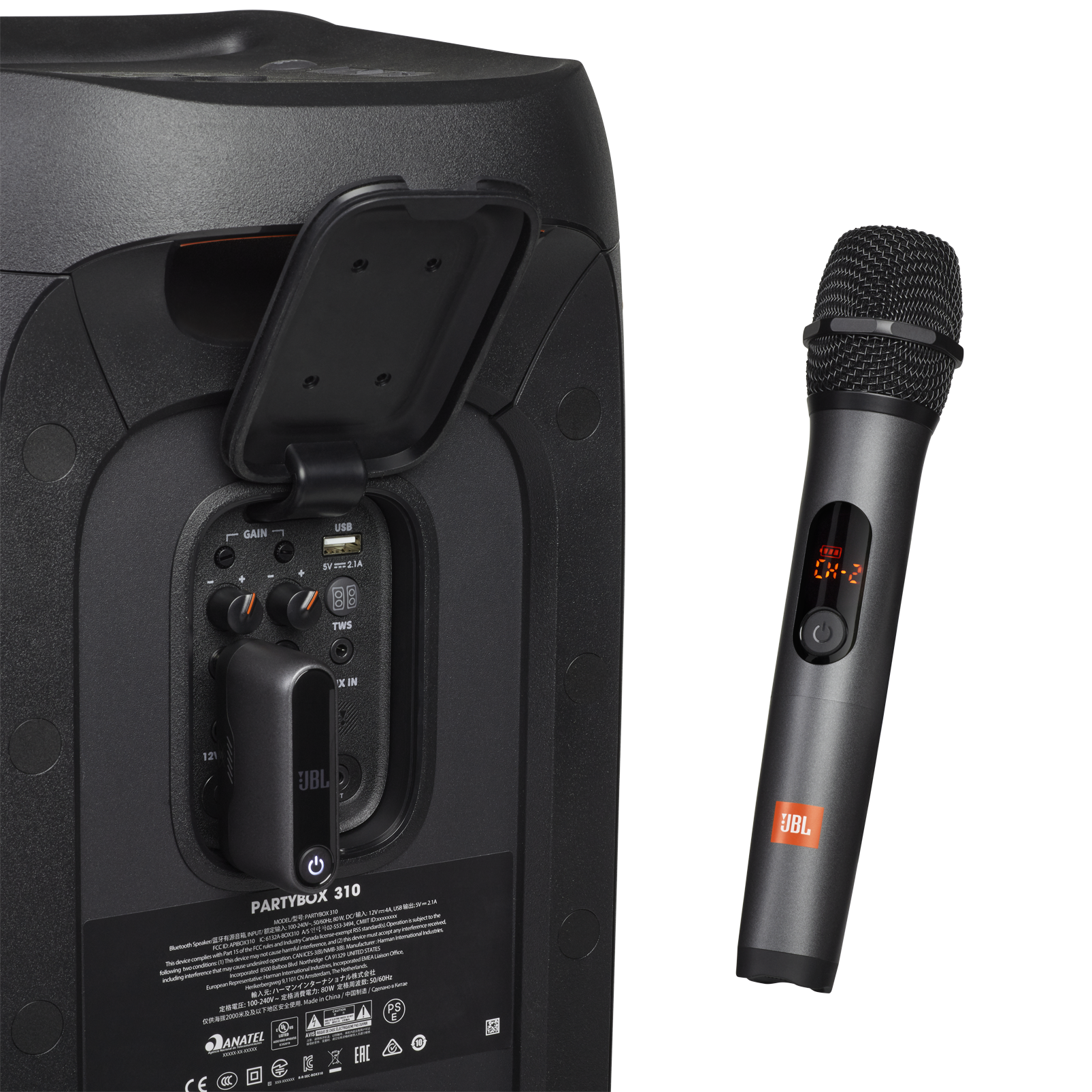 JBL Partybox Kablosuz 2 Adet Karaoke Mikrofon Siyah