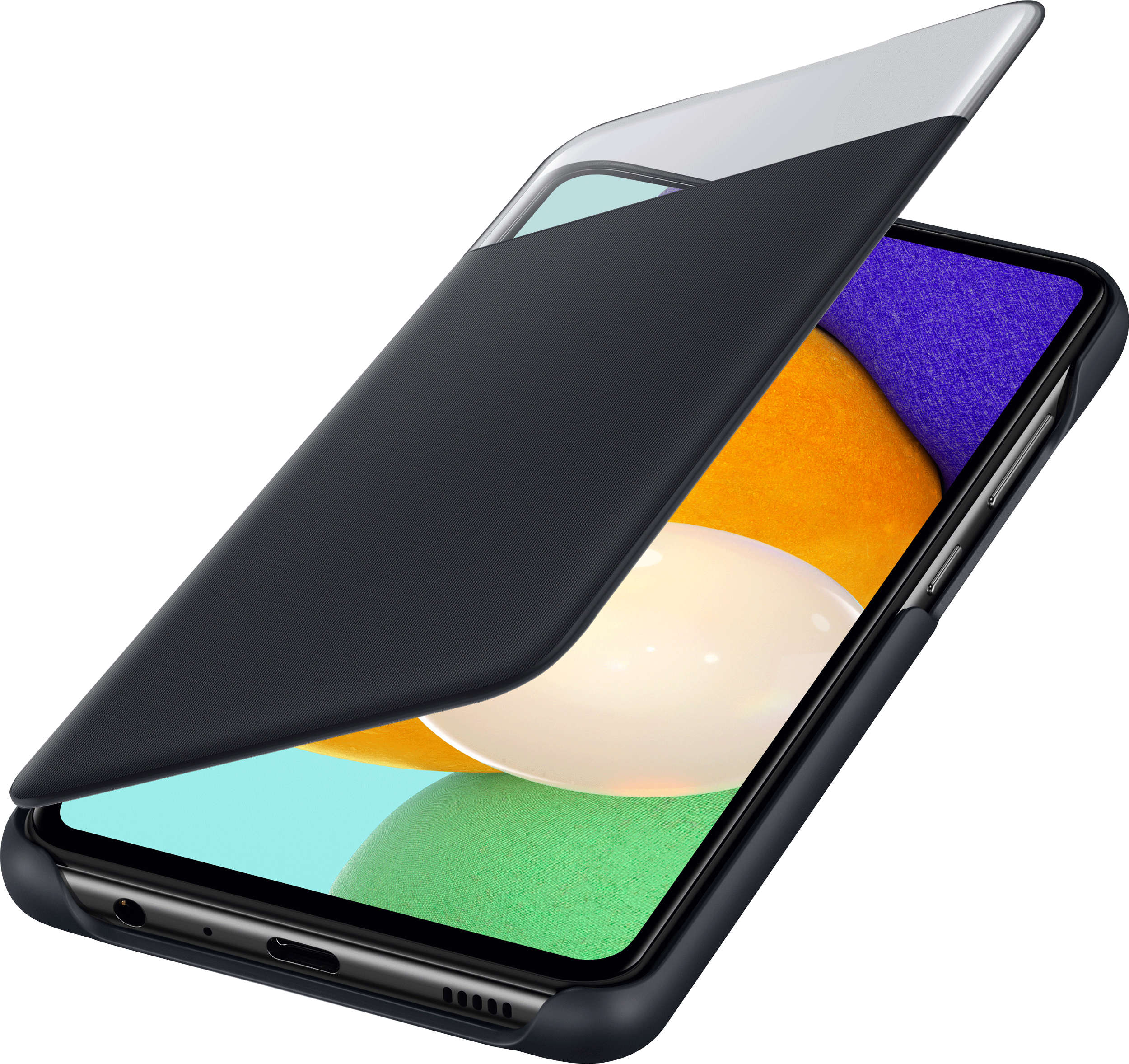 SAMSUNG Galaxy A52 / A52s Smart S View Wallet Cover Zwart