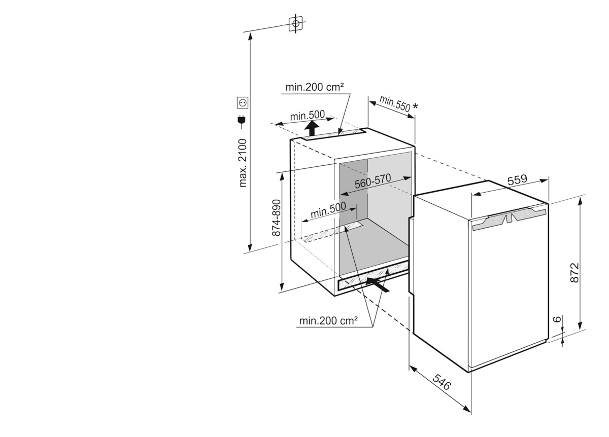 LIEBHERR IRF 3901 20 Kühlschrank (F, 872 mm hoch, Weiß)