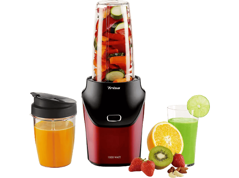TRISA 69288312 Smoothiemaker (Rot, Schwarz, 1000 Watt, 1 Liter, 0.4