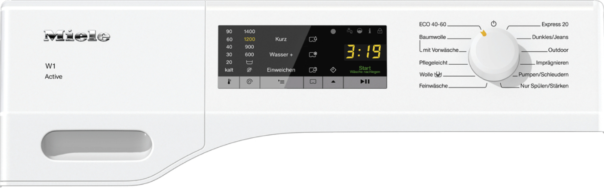 MIELE WCA030 WCS Active | Waschmaschine (7 kg, Weiss) | MediaMarkt