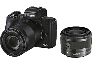 CANON EOS M50 MKII Fekete M15-45S+M55-200 EU26 kit