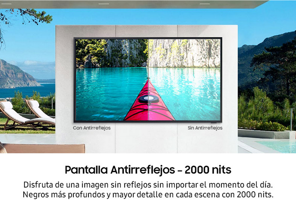 TV QLED 65" - Samsung The Terrace QE65LST7TAUXXC, UHD 4K, Smart TV, DVB-T2, Dolby Digital Plus, Negro