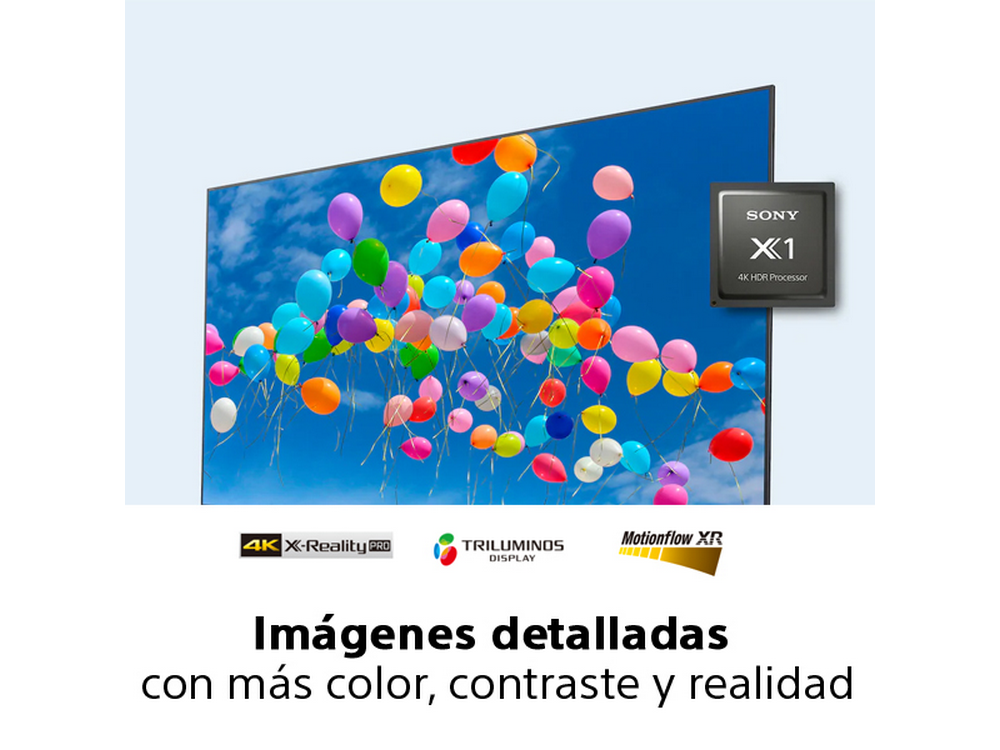 TV LED 65" - Sony KE65XH8096BAEP, UHD 4K, HDR, X1, SmartTV (AndroidTV), Asistente de Google, Triluminos, Negro