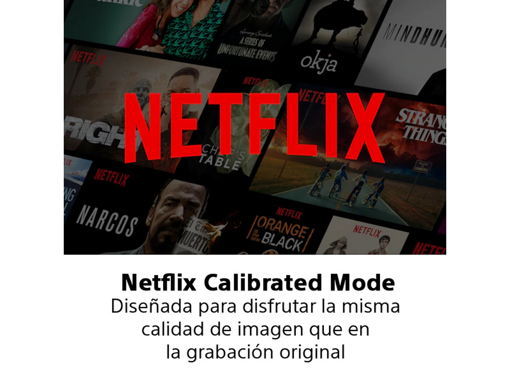Una pantalla con muchas miniaturas de Netflix y el logotipo.