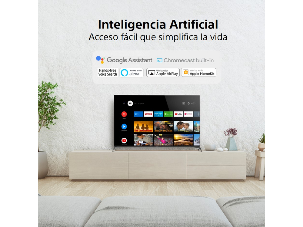 TV LED 75" - Sony KE75XH8096BAEP, UHD 4K, HDR, X1, SmartTV (AndroidTV), Asistente de Google, Triluminos, Negro