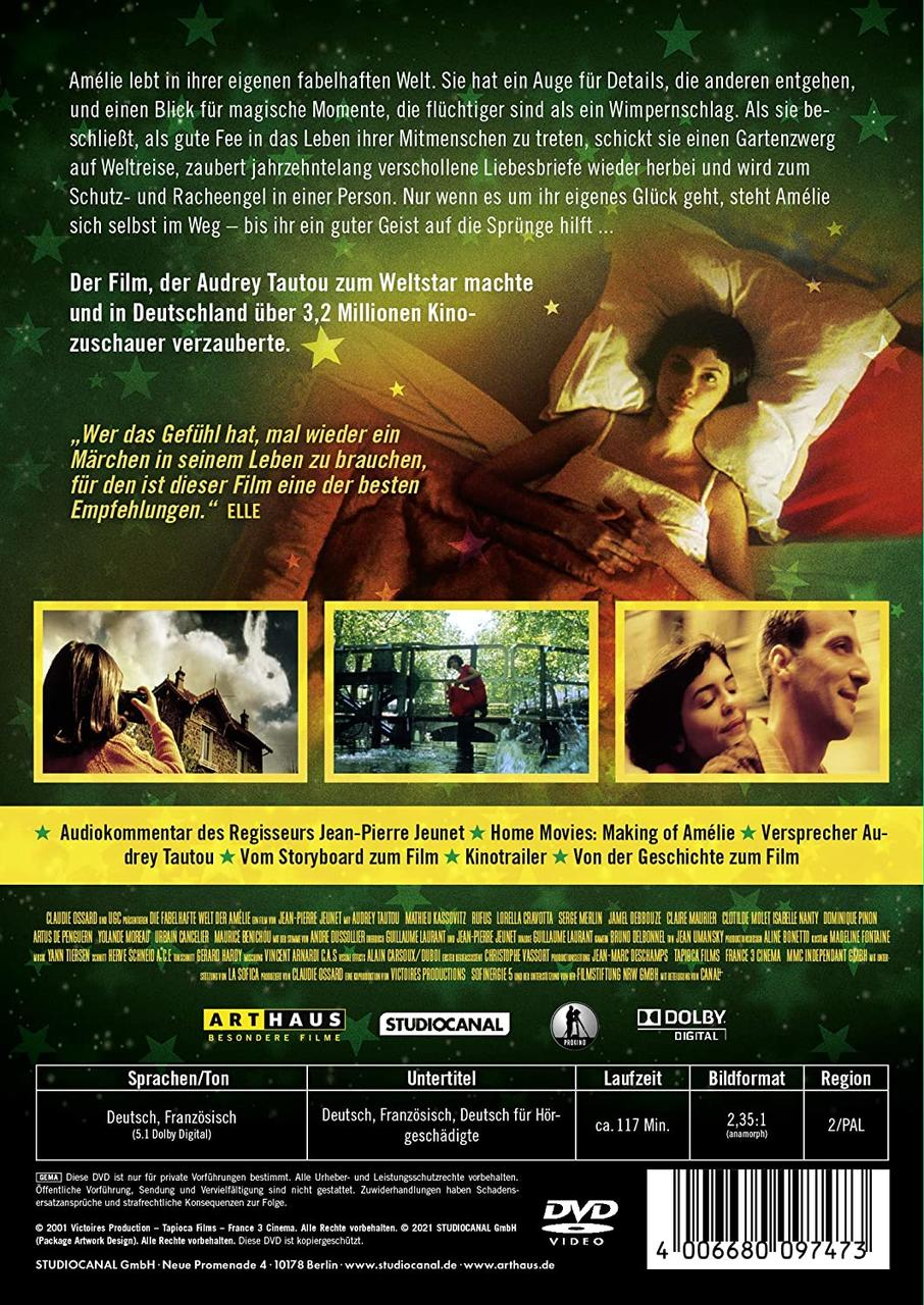 Rückseite einer französischen DVD mit Bildern des Films Amélie.