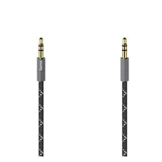 Cable audio - Hama 00205130, Jack 3.5 mm, Stereo, Metal, 1.5 m, Negro