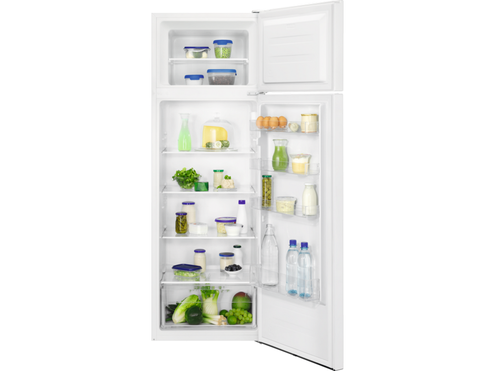 Frigorífico dos puertas - Zanussi ZTAN28FW0, 244 l, Cíclico, Iluminación LED, 40 dB, 161 cm, Blanco
