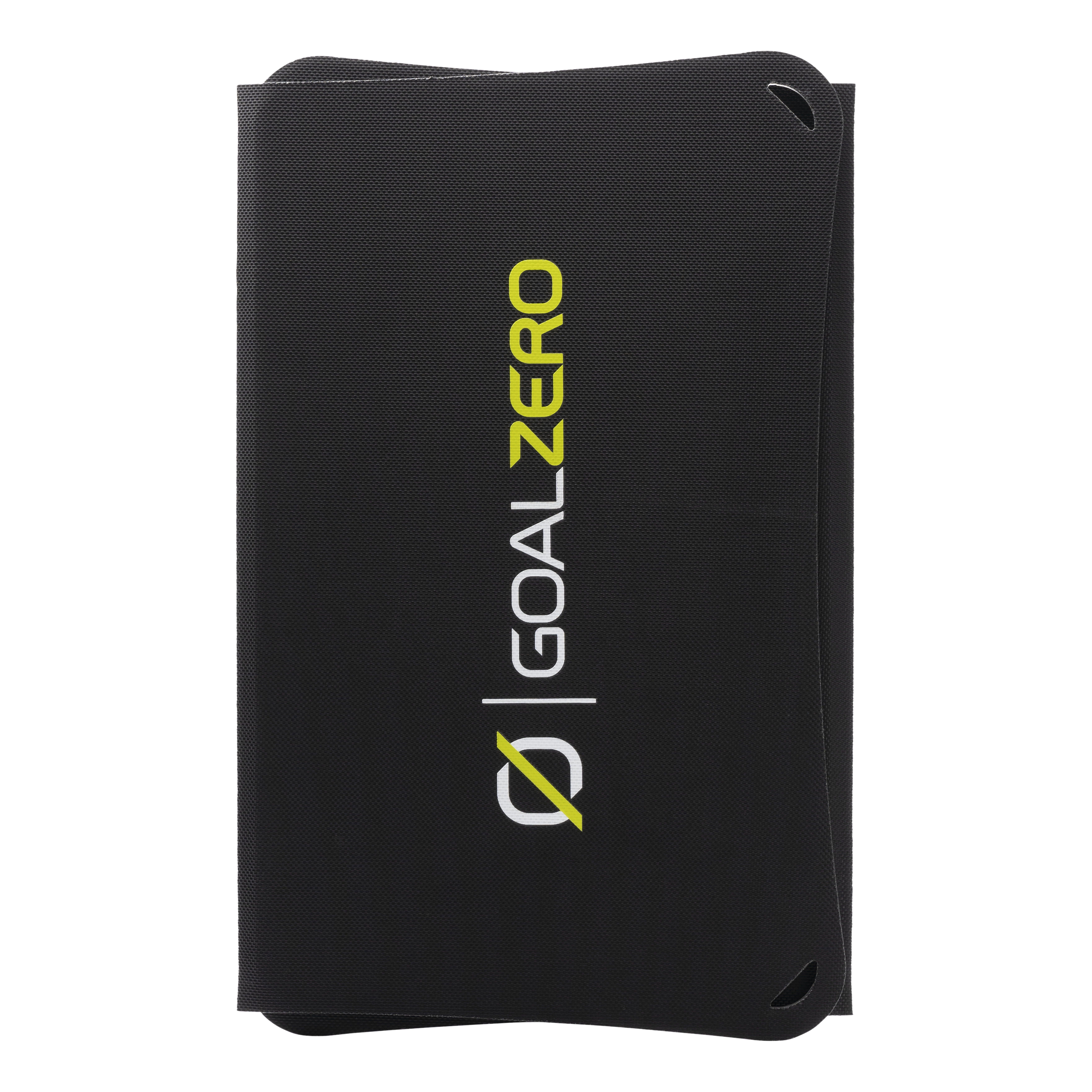 Ein schwarzes, gefaltetes Solarpanel von Goal Zero.