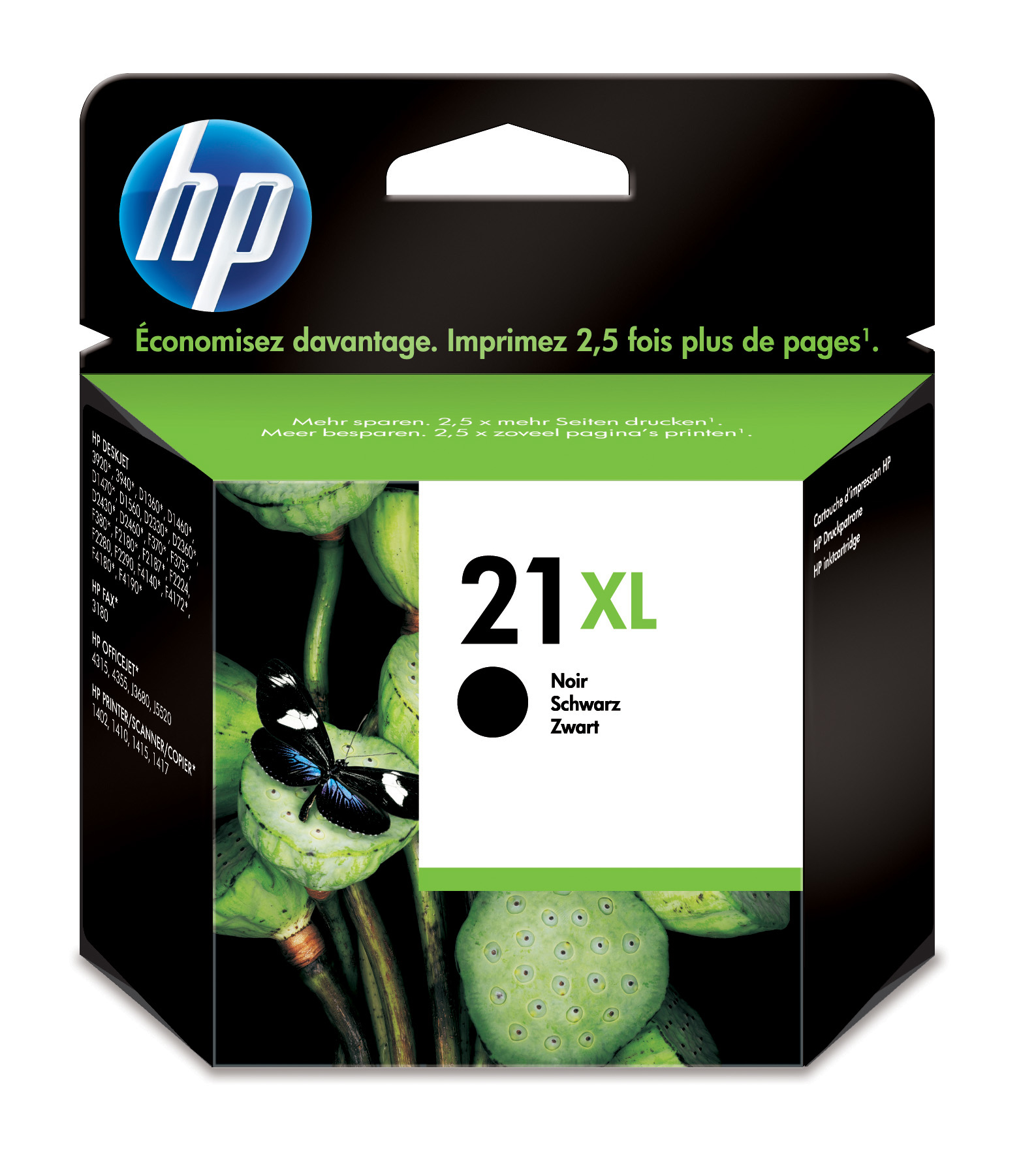 Cartucho de tinta - HP 21XL, Negro