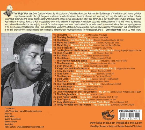 Die Rückseite eines Albums mit einem Mann und dem Text über die Musik des Albums.