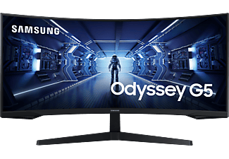 SAMSUNG Odyssey G5 LC34G55TWWR - Gaming monitor, 34 ", UWQHD, 1 ms, 165 Hz, Nero