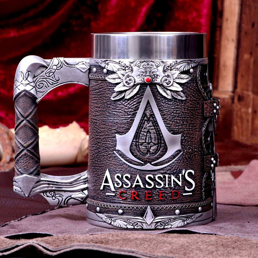 NEMESIS NOW Assassin's Creed: Tankard of the Brotherhood - Chope (Brun/Rouge/Argent)
