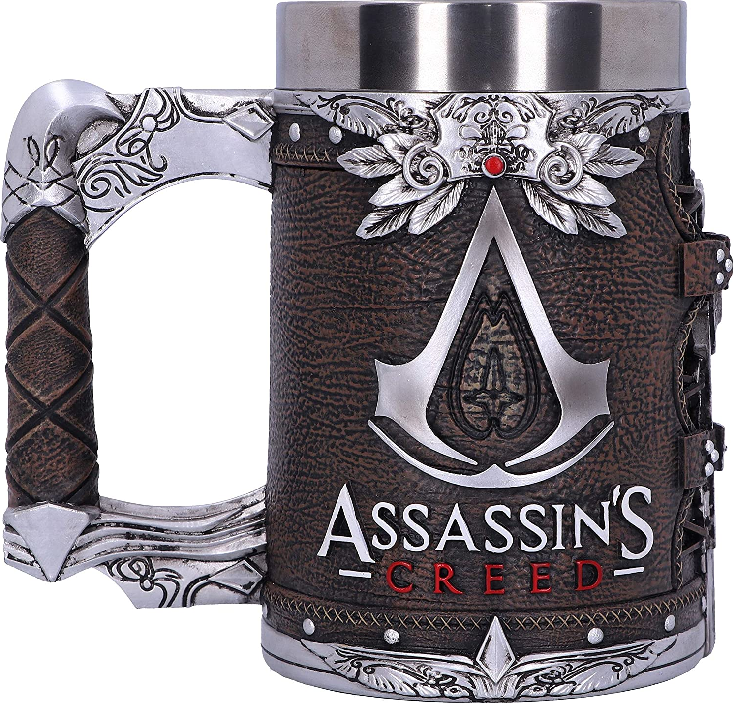 NEMESIS NOW Assassin's Creed: Tankard of the Brotherhood - Chope (Brun/Rouge/Argent)