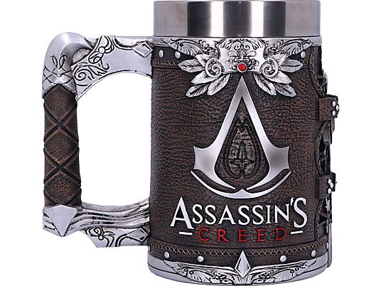 NEMESIS NOW Assassin's Creed: Tankard of the Brotherhood - Boccale (Marrone/Rosso/Argento)