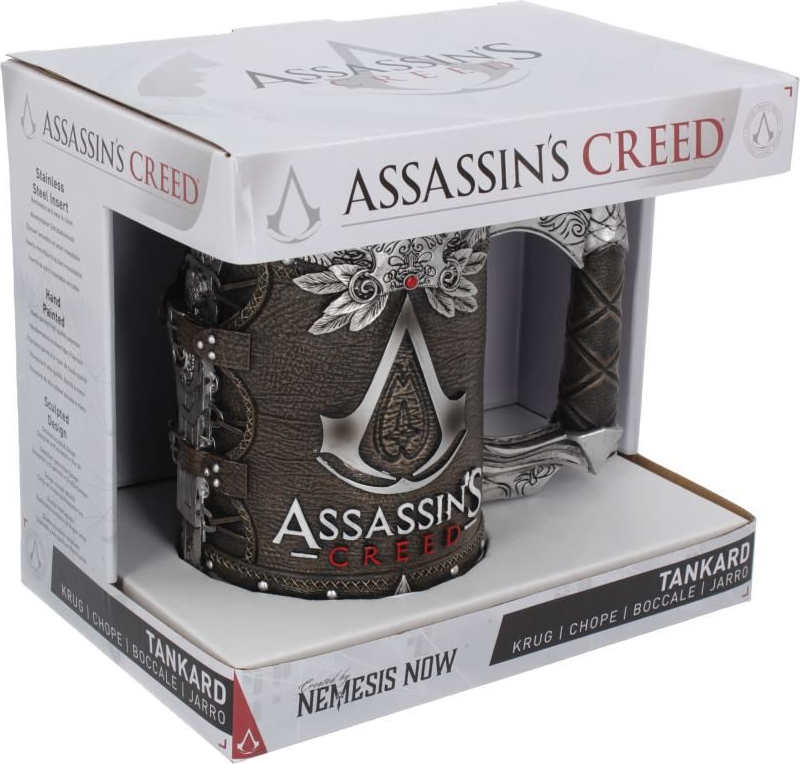 NEMESIS NOW Assassin's Creed: Tankard of the Brotherhood - Chope (Brun/Rouge/Argent)