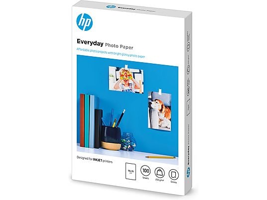 HP Everyday-Fotopapier glänzend - 100 Blatt/10 x 15 cm -  (Weiss)