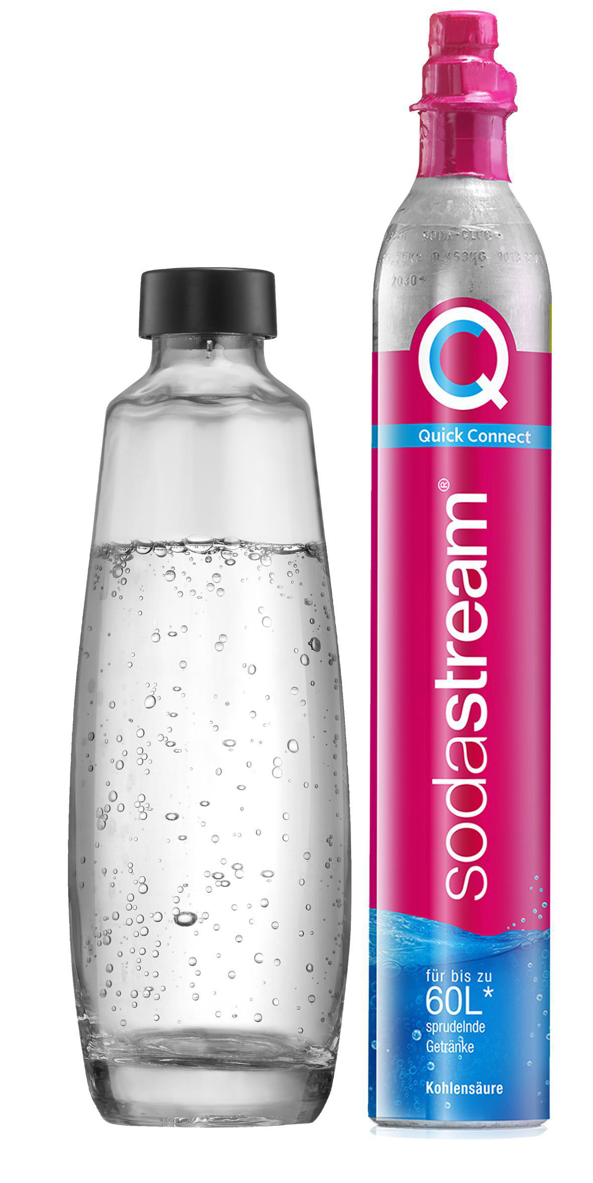 SODASTREAM Quick Glasflasche Connect L Wassersprudler 1 Zubehör + Reservezylinder