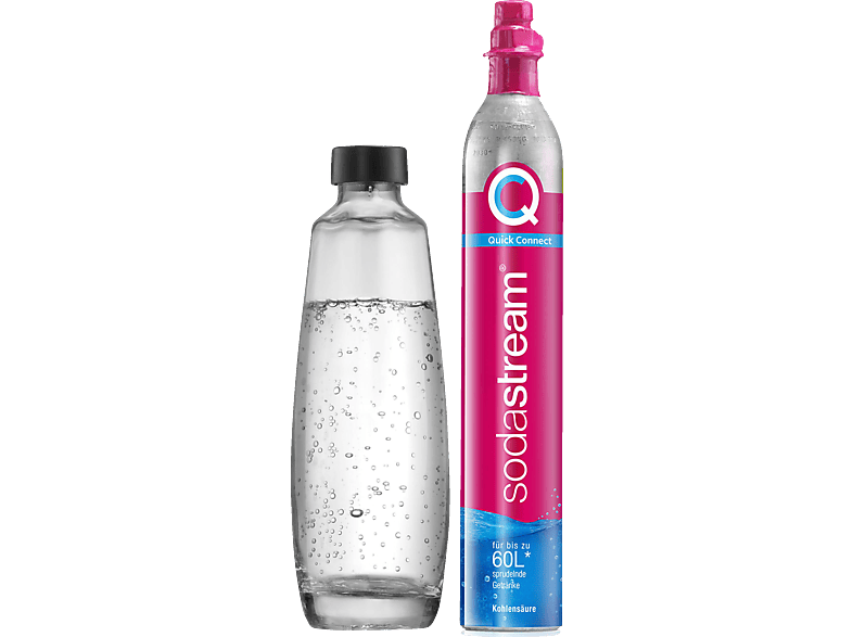 SODASTREAM Quick Glasflasche Connect L Wassersprudler 1 Zubehör + Reservezylinder