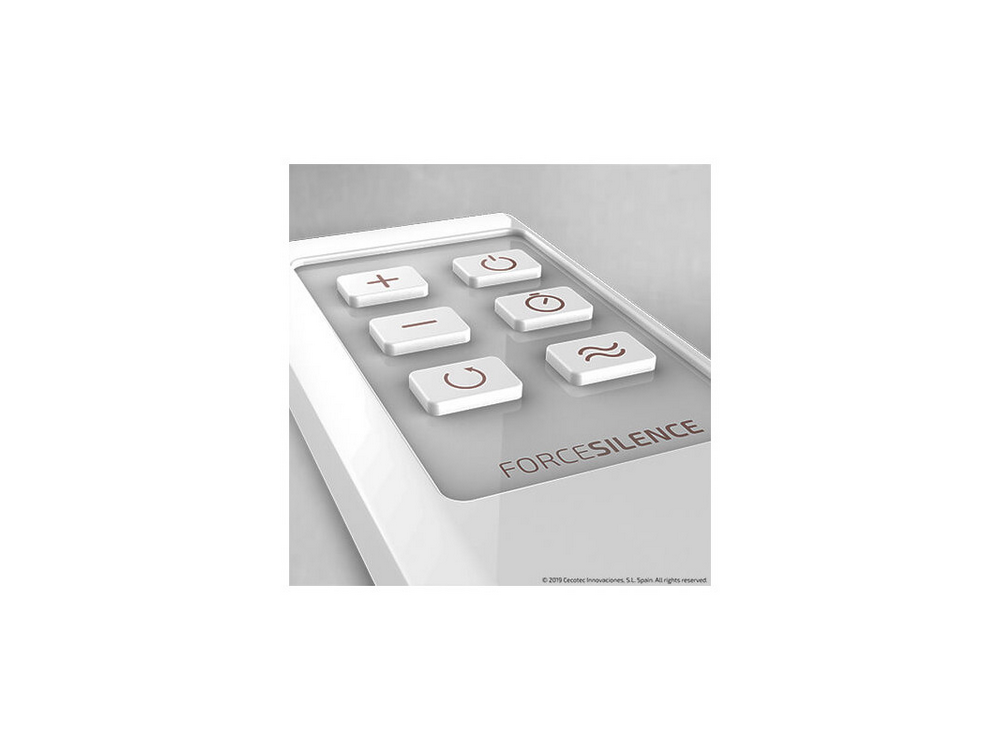 Un mando a distancia con botones para diferentes funciones.