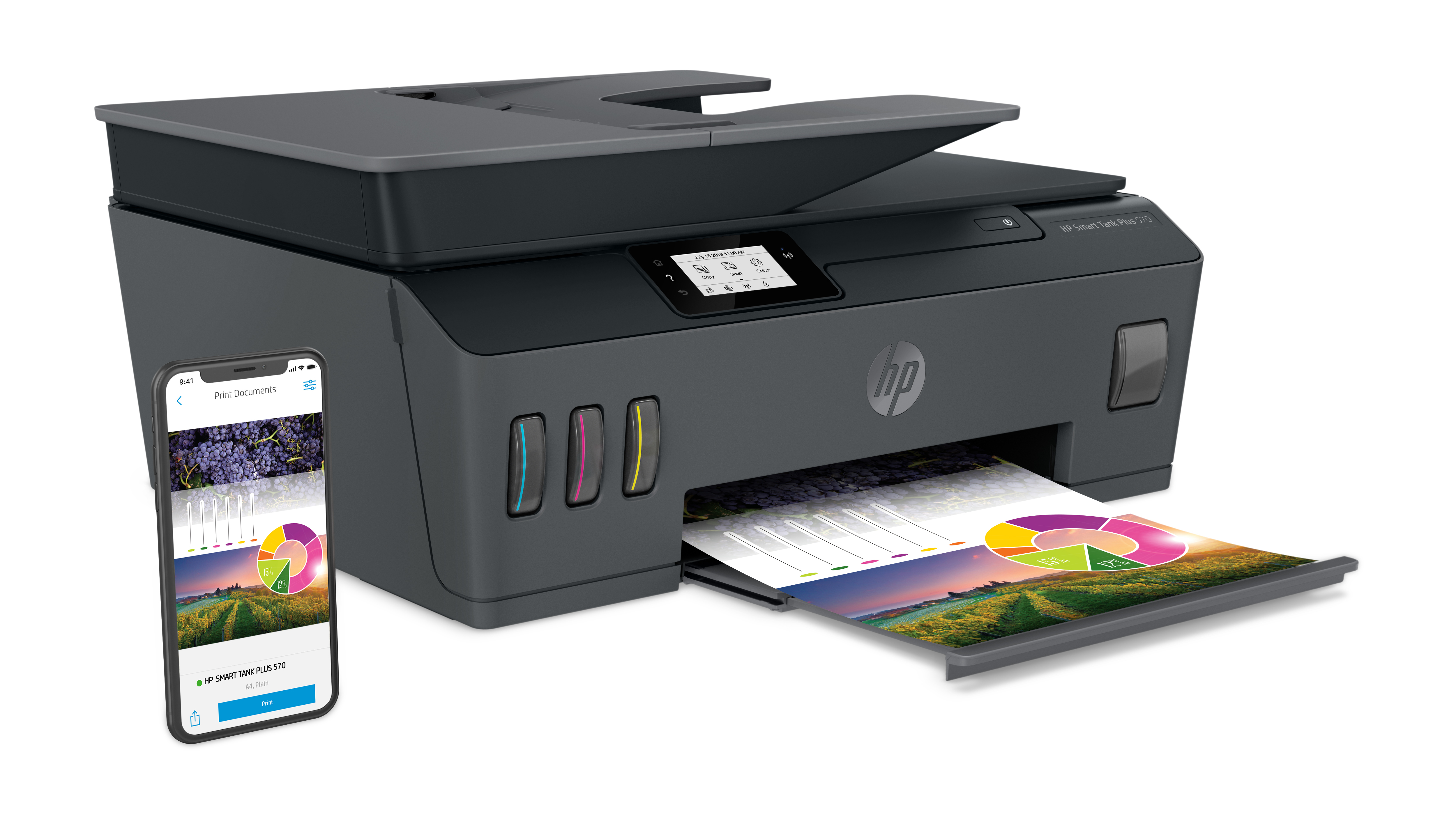 HP Imprimante multifonction Smart Tank Plus 570 (5HX14A) Imprimante multifonction