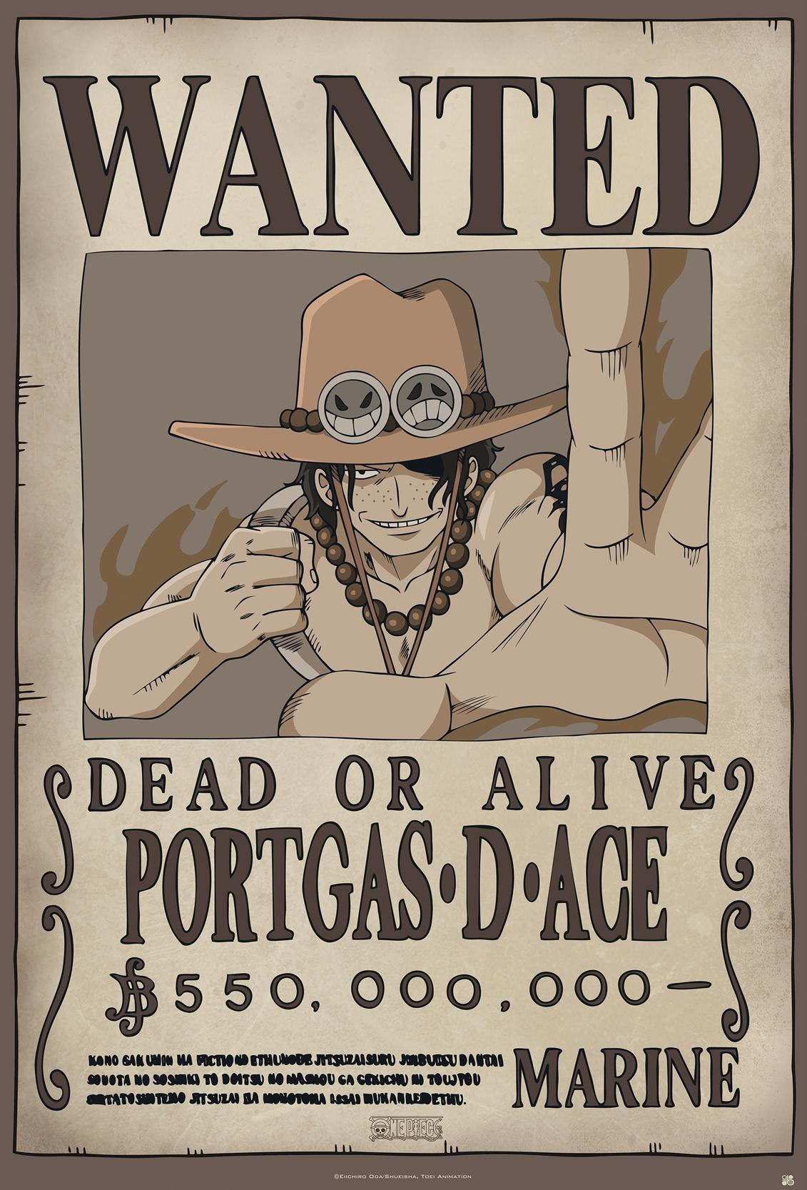 CORP Poster Wanted Ace One D. Piece ABYSSE Portgas