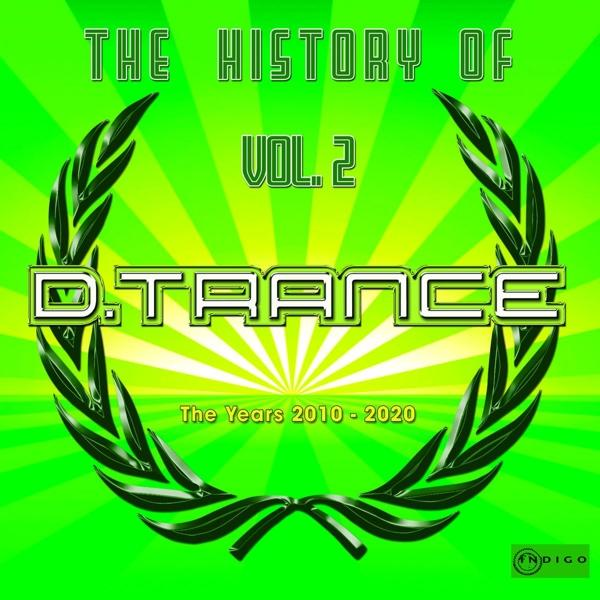 Albumcover für 'The History of D. Trance Vol. 2'. Grüner Hintergrund mit Lorbeer und Text.