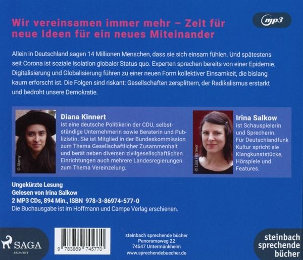 Buchcover mit deutschem Text, Fotos zweier Frauen und dem Titel 'Wir vereinsamen immer mehr'.